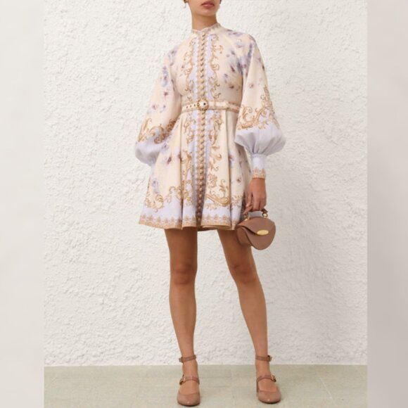 Zimmermann Dresses & Skirts - Zimmermann Hypnotic Buttoned floral-print Puff-sleeve Mini Dress